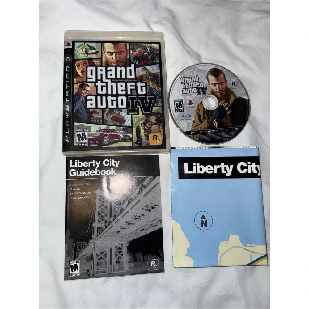 Grand Theft Auto IV  - Sony Playstation 3‎ Game w/Manual & Map Rated M Mature